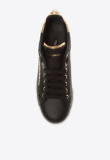 Logo Low-Top Leather Sneakers