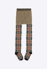 Girls Vintage Check Motif Tights