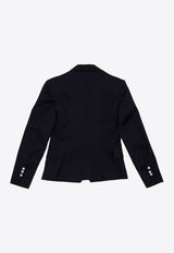 Girls Double-Breasted Wool Blazer