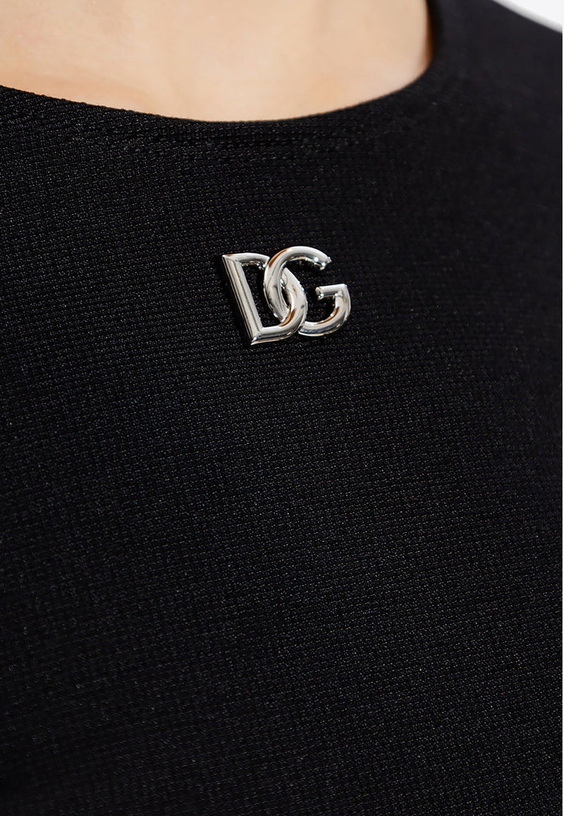 DG Logo Long-Sleeved Mini Dress