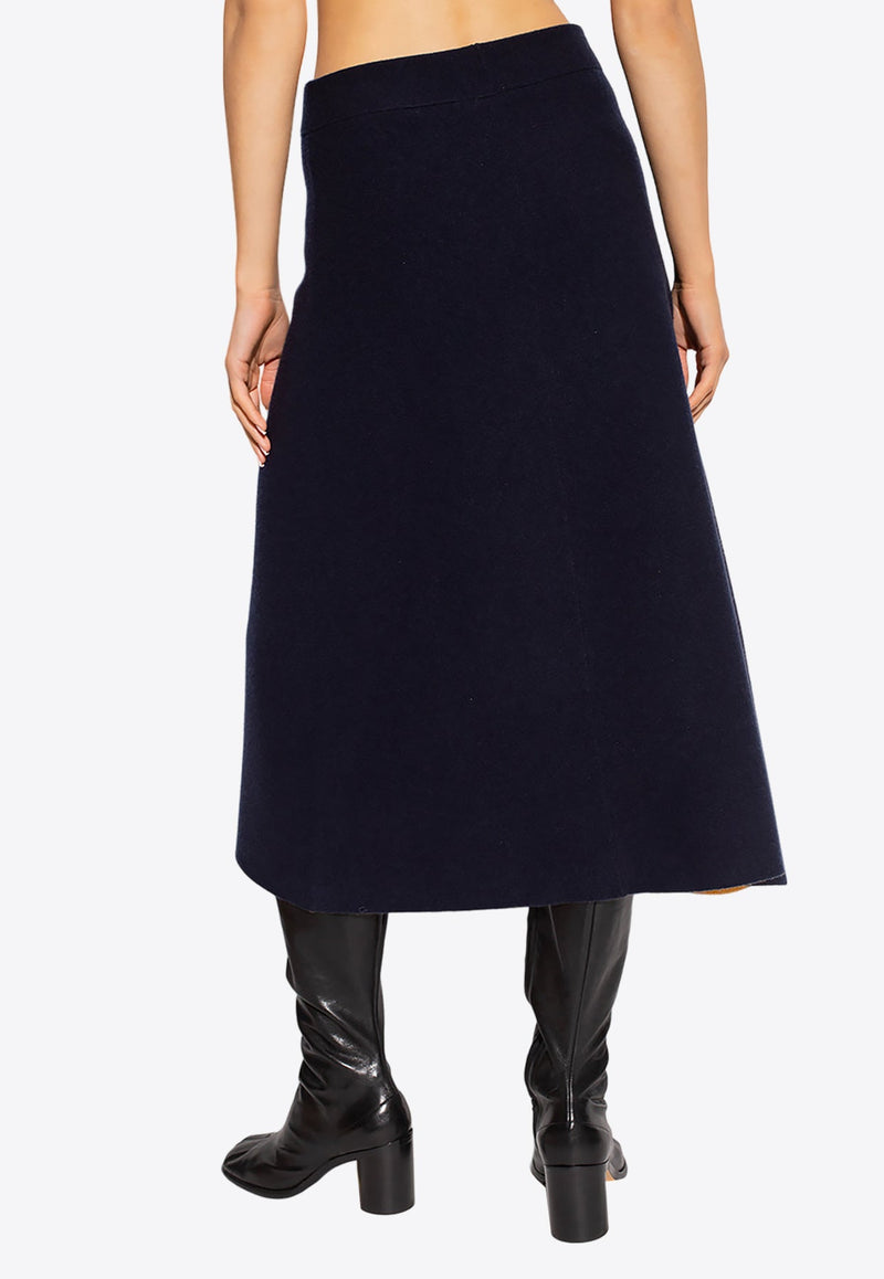 A-line Wool Midi Skirt