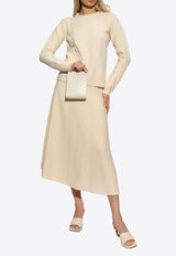 Asymmetric Wool Midi Skirt