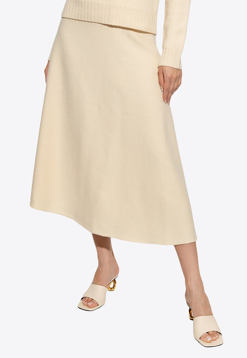 Asymmetric Wool Midi Skirt