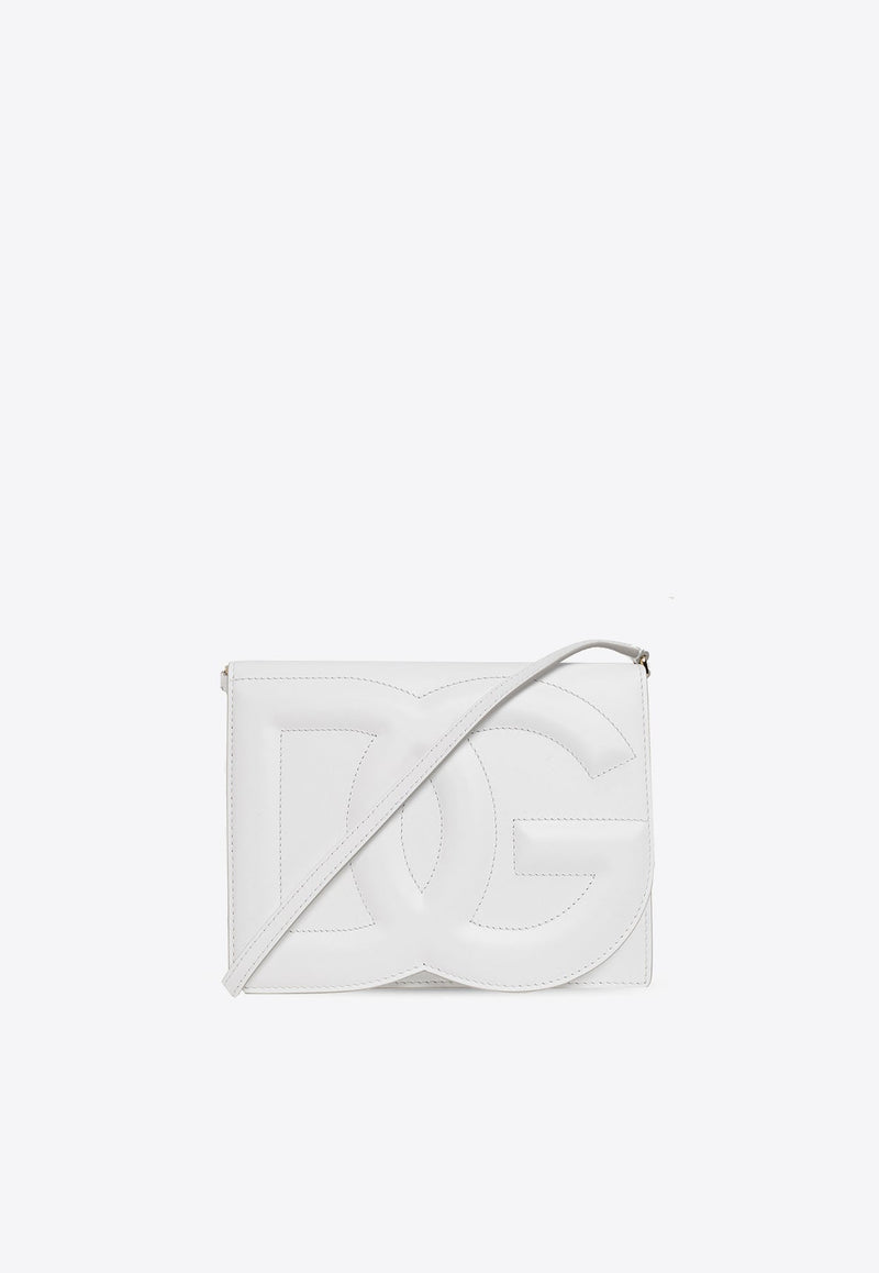 3D-Effect Logo Leather Crossbody Bag