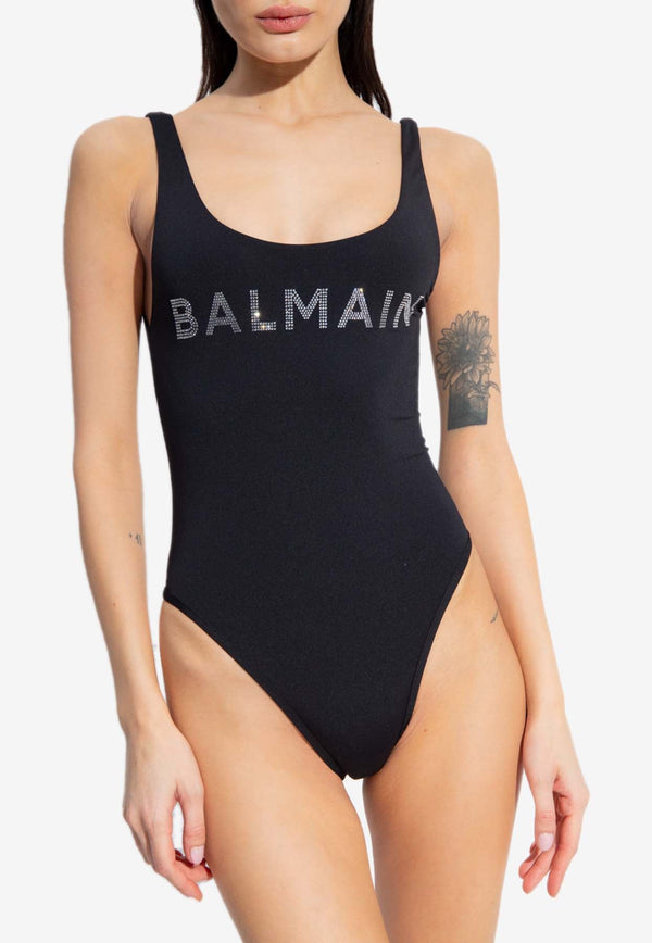 Stud-Logo One-Piece Swimsuit