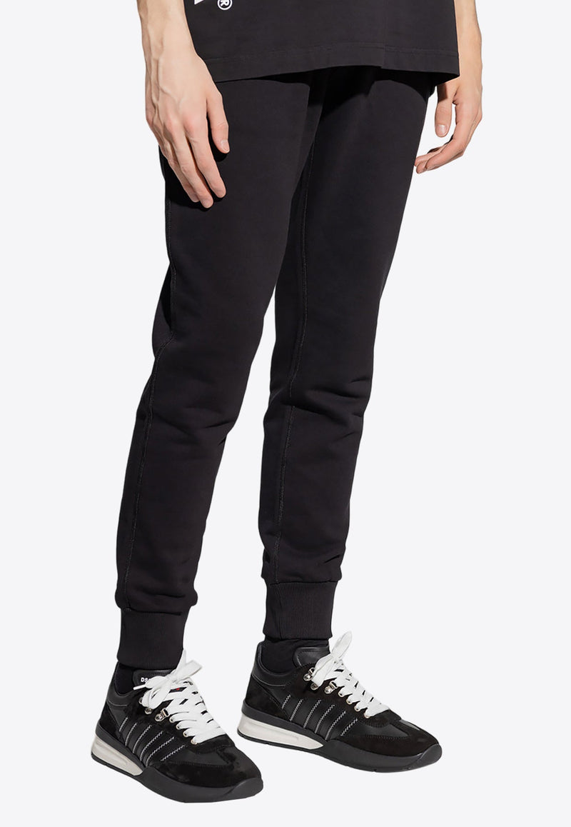 Elasticated-Waistband Drawstring Tapered Sweatpants