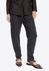 Tapered Leg Wool Pants