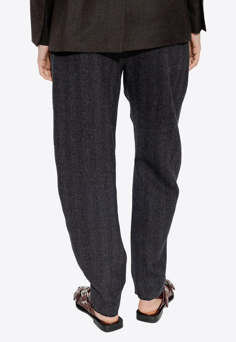 Tapered Leg Wool Pants