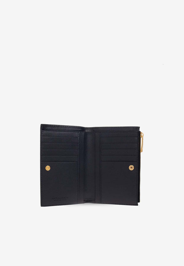 Medium Zip Bi-Fold Wallet in Intrecciato Leather