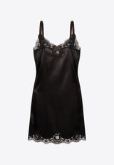 Lace-Trimmed Silk Camisole Dress