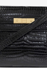 Manhattan Croc-Embossed Leather Shoulder Bag