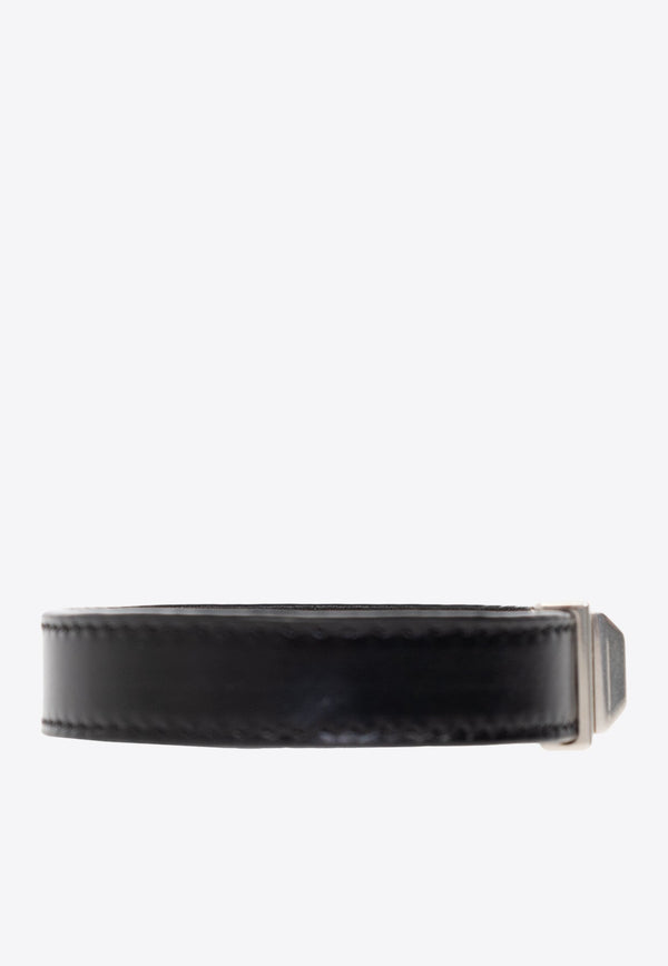 Logo Plaque Leather Bracelet
