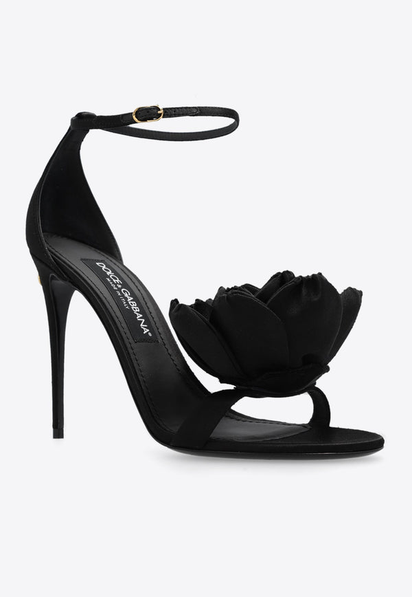 Keira 105 Leather Flower-Detail Sandals