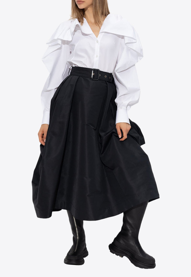 Long-Sleeved Ruffled Shirt