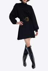 Belted Long-Sleeved Mini Dress