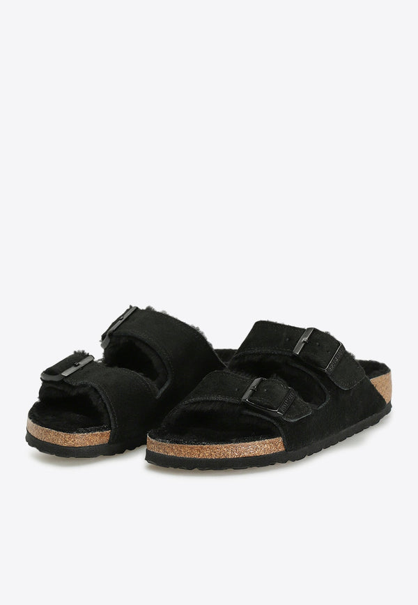 Arizona Shearling Suede Leather Slides