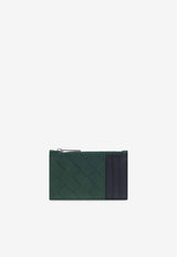 Two-Tone Intrecciato Zipped Cardholder