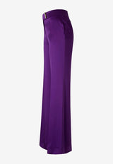 Wide-Leg Satin Pants