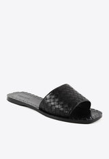 Intrecciato Leather Flat Sandals