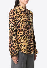 Leopard-Print Silk Shirt