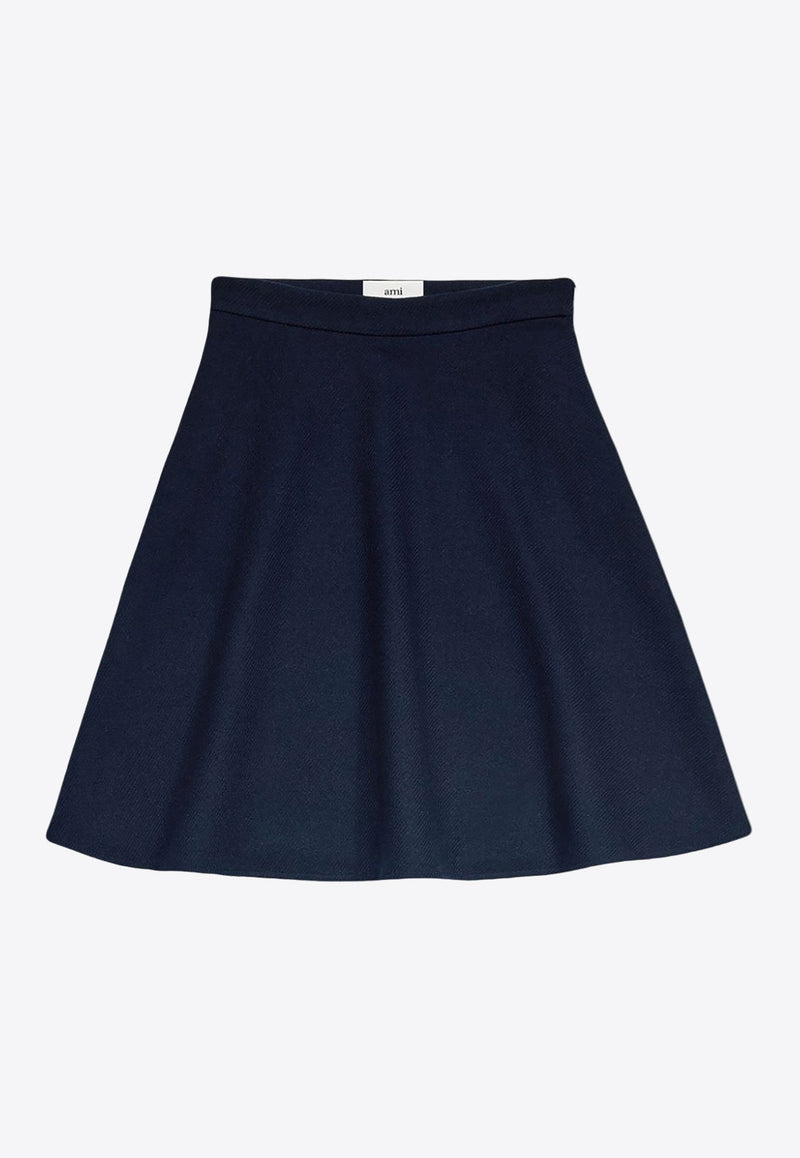 Flared Knitted Wool Skirt