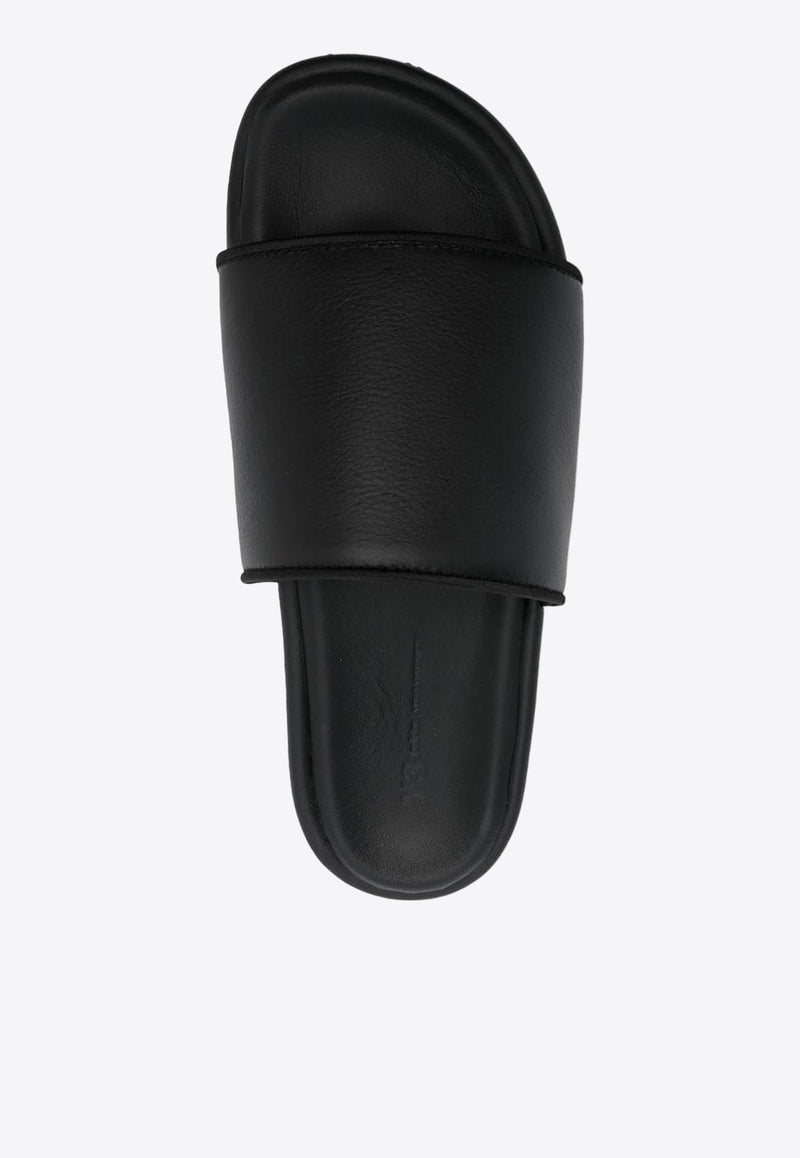 Y-3 Leather Flatform Slides