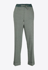 Fine-Check Tapered Pants