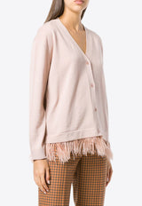 Feather-Trimmed Wool Cardigan