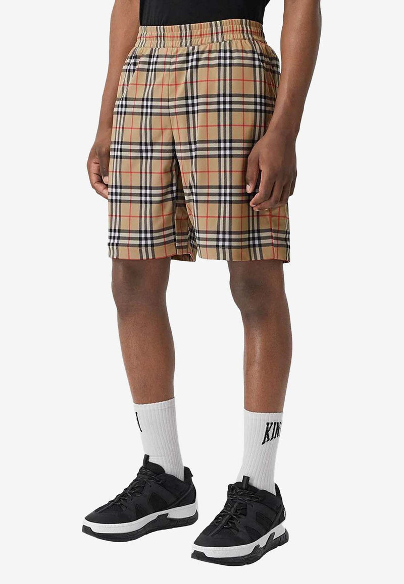 Vintage Check-Printed Shorts