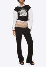 Crystal-Embellished Wool Pants