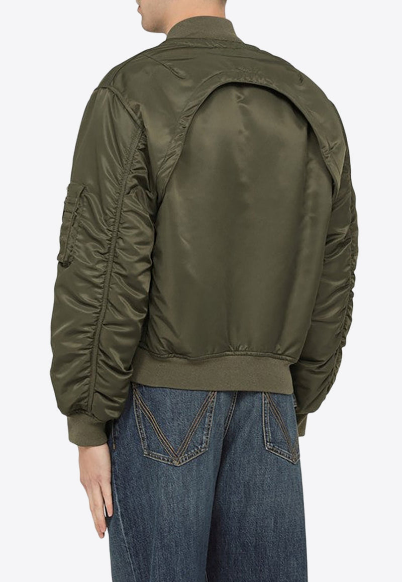 Convertible Ruched Bomber Jacket