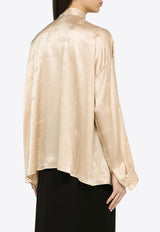 Logo Monogram Silk Blouse