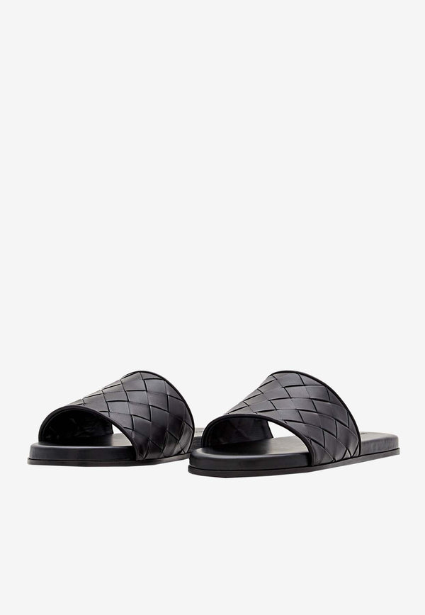 Sunday Padded Intrecciato Leather Slides