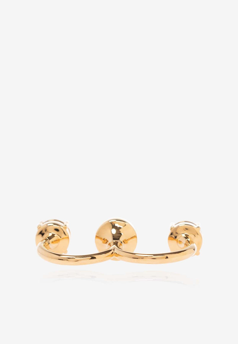 Medusa Crystal-Embellished Double Cuff Ring