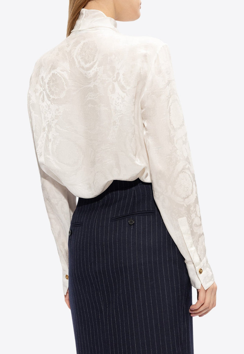 Barocco Jacquard Long-Sleeved Silk Shirt