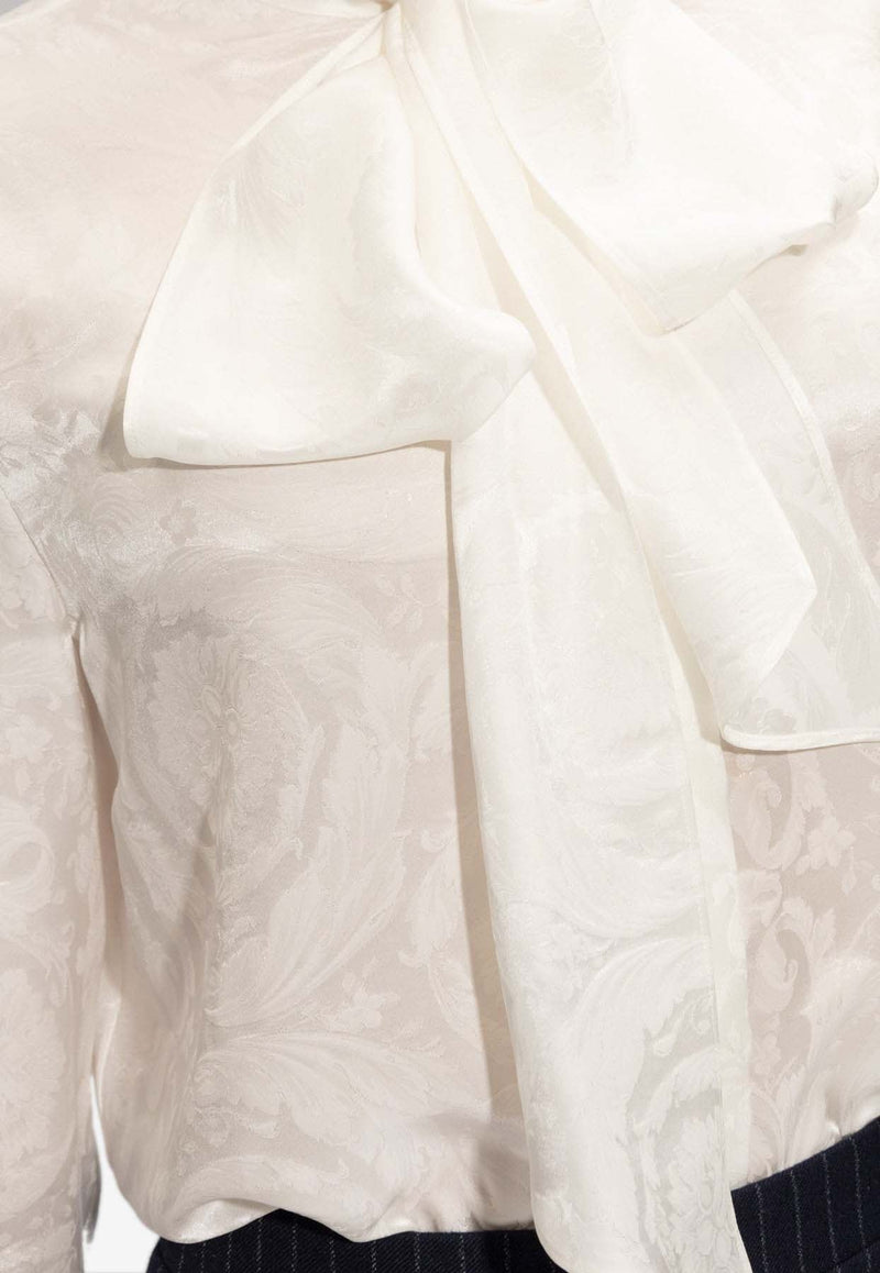 Barocco Jacquard Long-Sleeved Silk Shirt