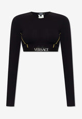 Logo Waistband Long-Sleeved Crop Top