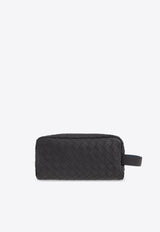 Intrecciato Leather Travel Pouch Bag