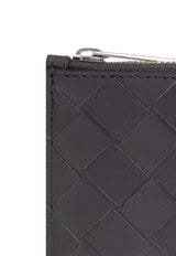 Intrecciato Leather Zip Cardholder