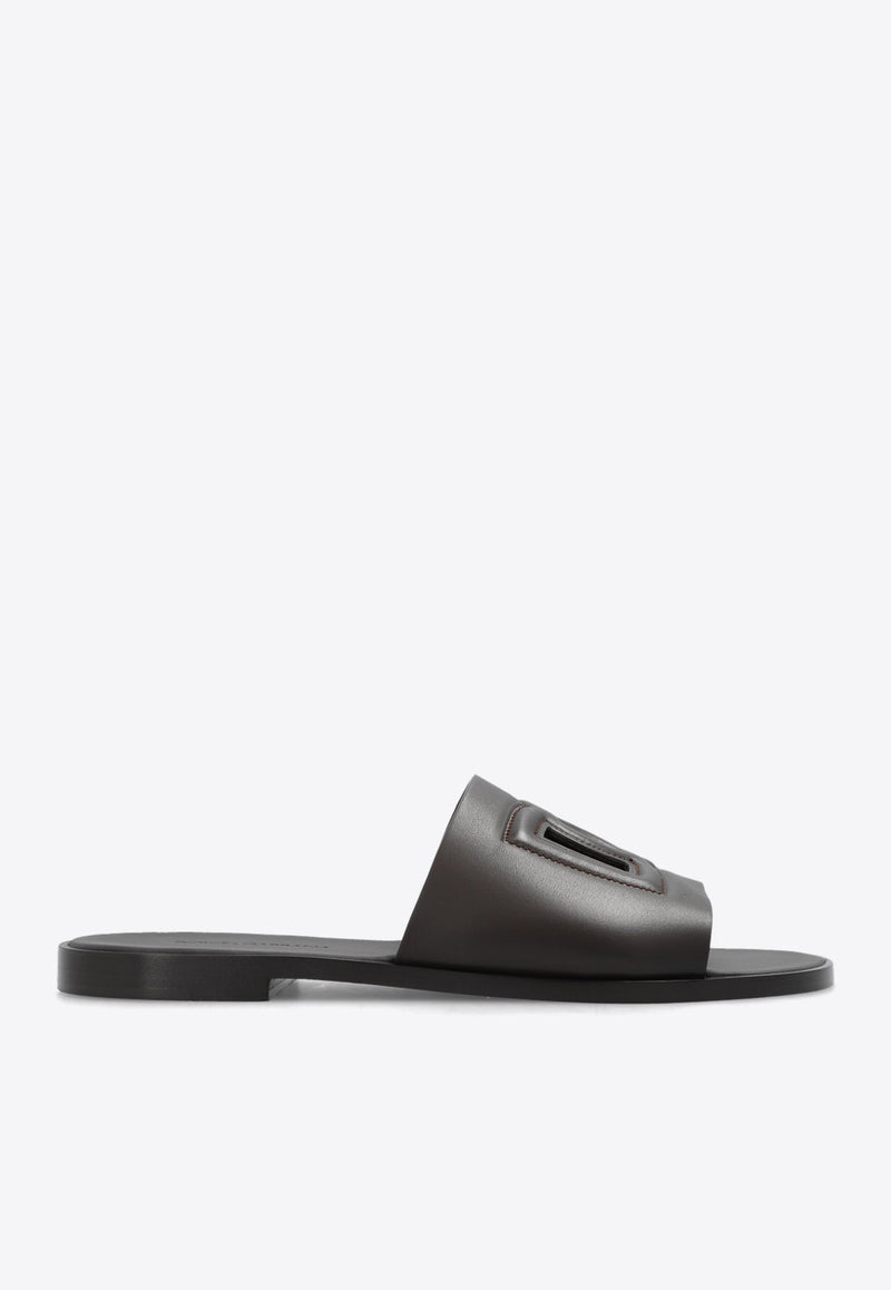 DG Logo Leather Slides