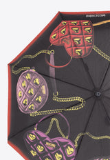 Bags Illustration Print Foldable Umbrella