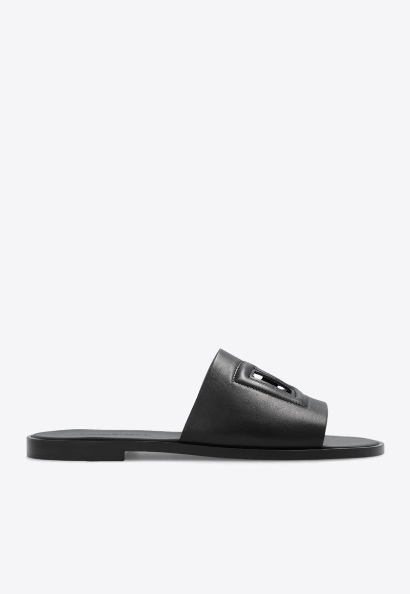 DG Logo Leather Slides