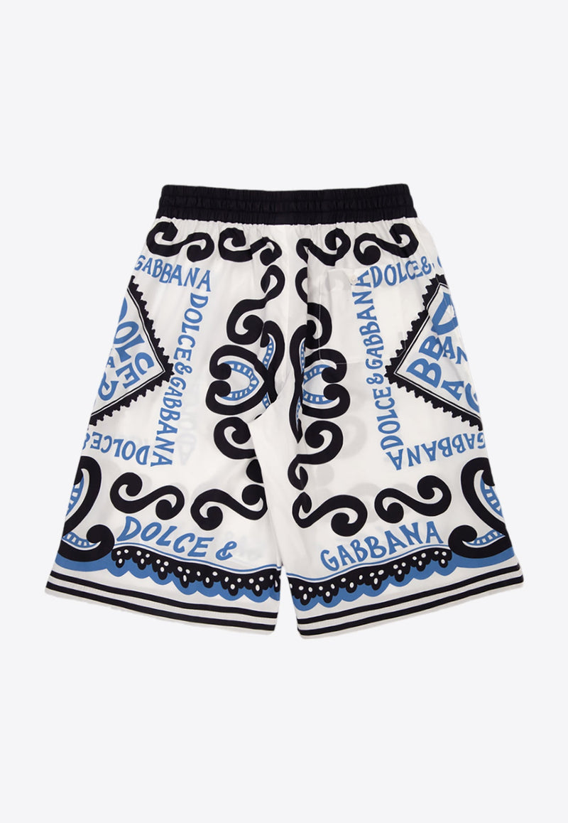 Boys Marina Print Drawstring Shorts