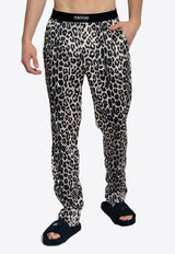 Leopard Print Silk Pajama Pants