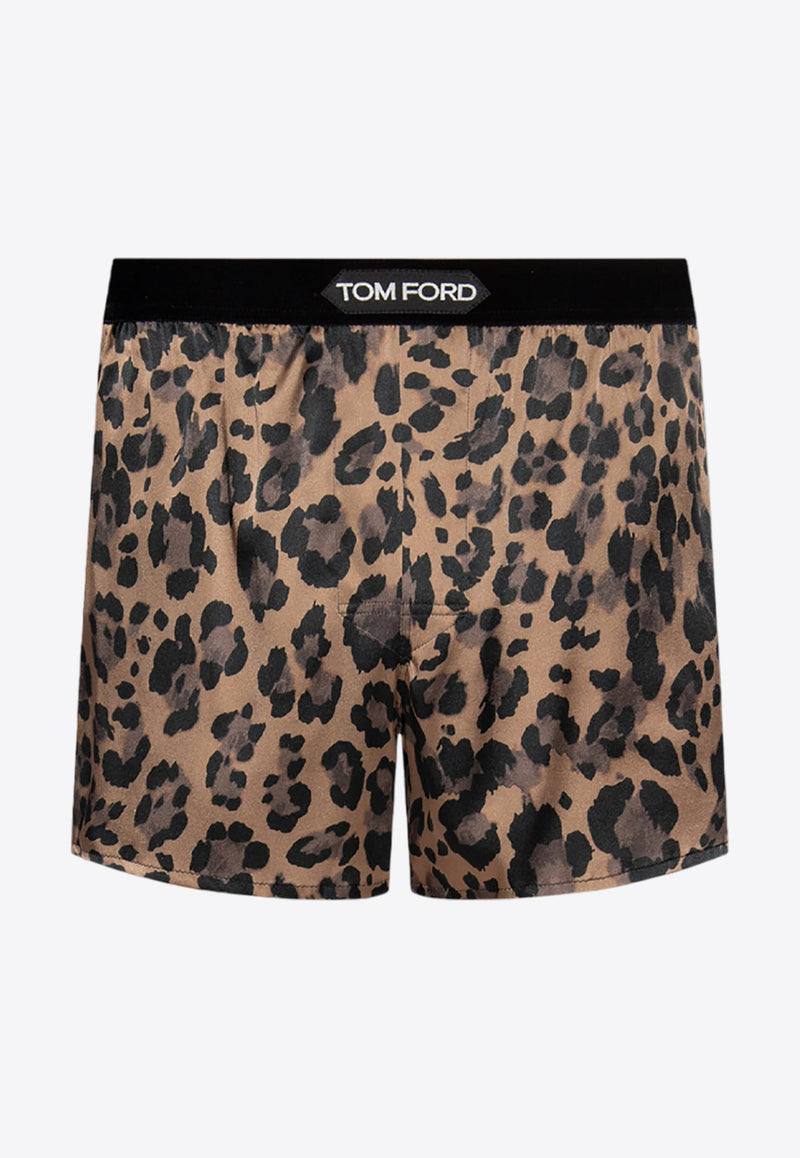 Leopard Print Silk Boxers