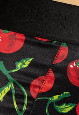 Cherry Print High-Rise Satin Panties