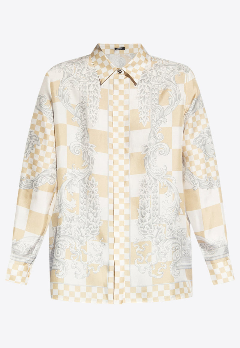 Checkerboard Silk Shirt