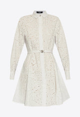 Barocco Openwork Mini Shirt Dress