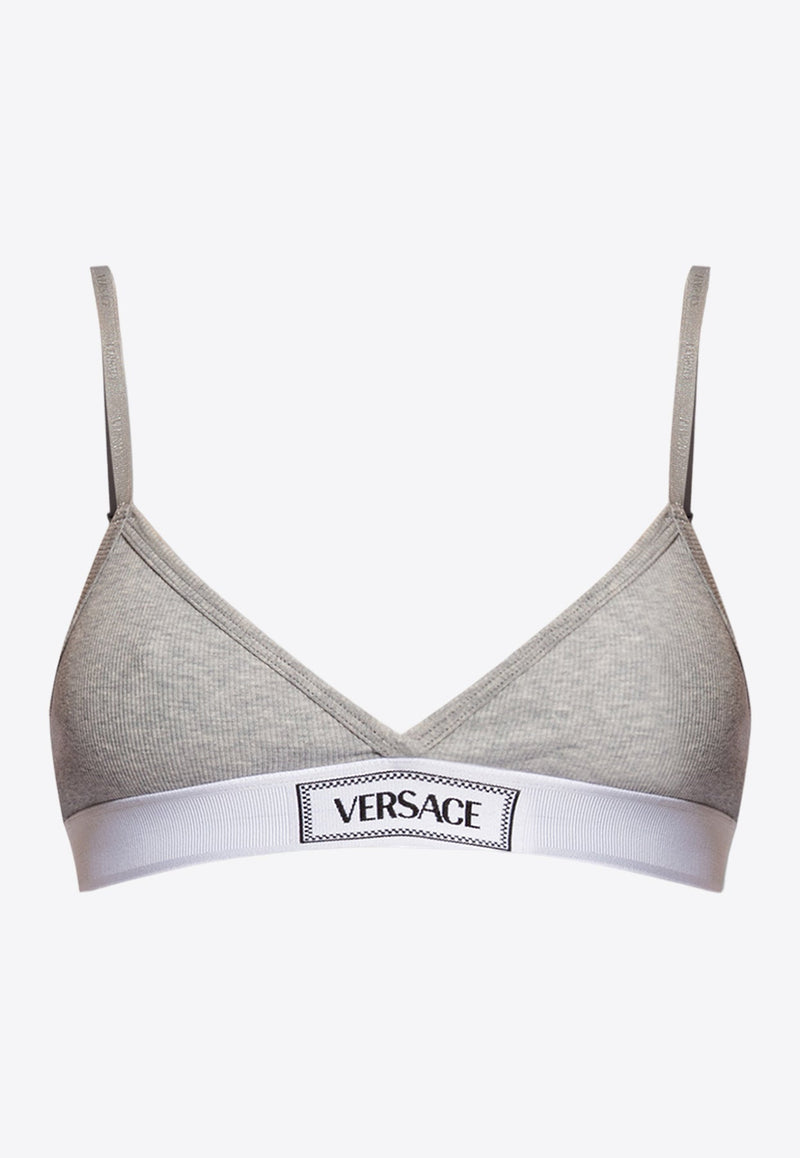 Logo-Embroidered Ribbed Bra