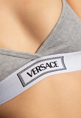 Logo-Embroidered Ribbed Bra